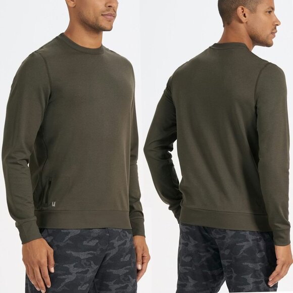 Vuori Other - Vuori Men's XL Ponto Performance Crew Top Oregano Heather Dark Olive Green $110